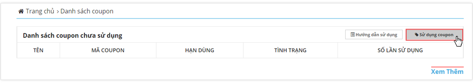 Sử dụng Coupon