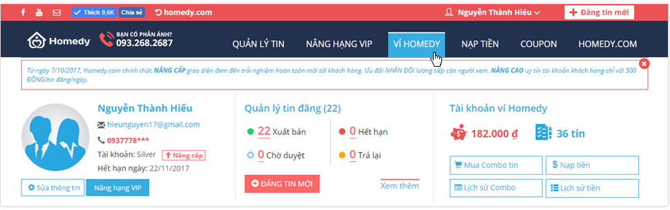Sử dụng Ví Homedy