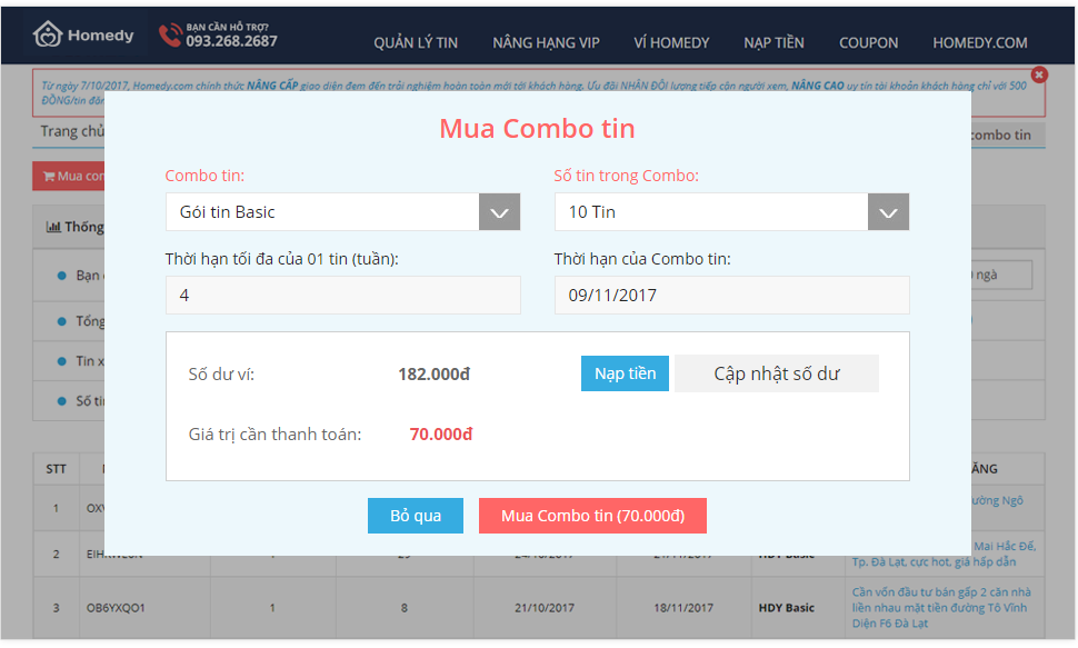 Sử dụng Ví Homedy